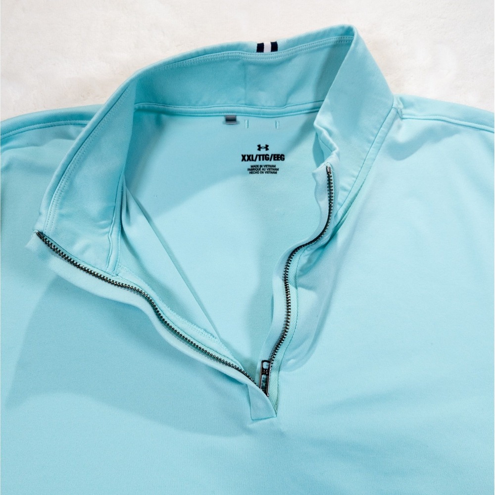 Under Armour Quarter Zip Shirt Women XXL Blue Golf Performance Activewear - Picture 4 of 8